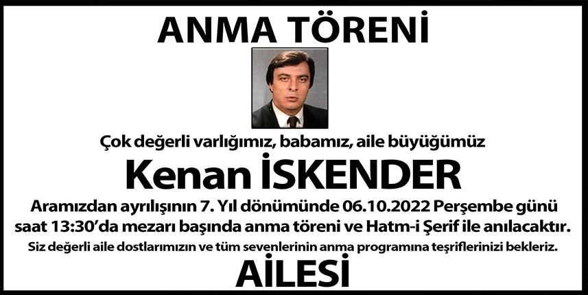 Kenan İskender mezarı başında anılacak