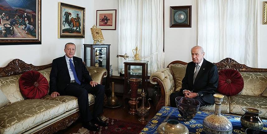 Cumhurbaşkanı Erdoğan, Devlet Bahçeli ile bir araya geldi