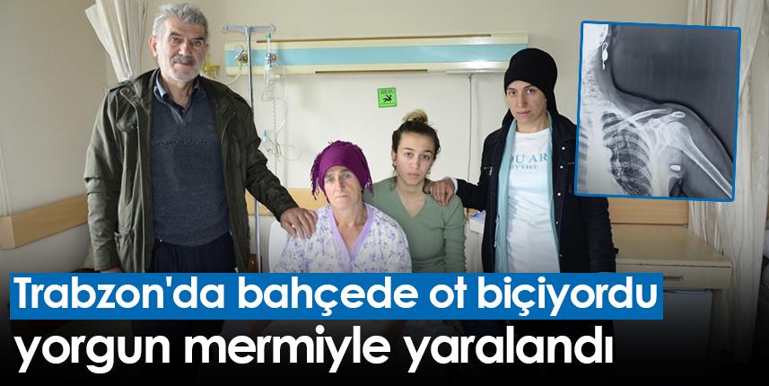Trabzon'da bahçede ot biçiyordu, yorgun mermiyle yaralandı