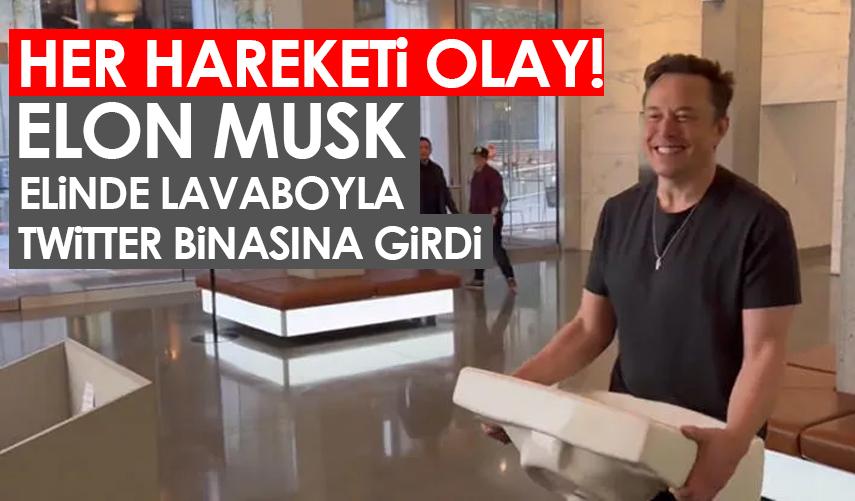 Elon Musk, lavabo ile Twitter binasına girdi