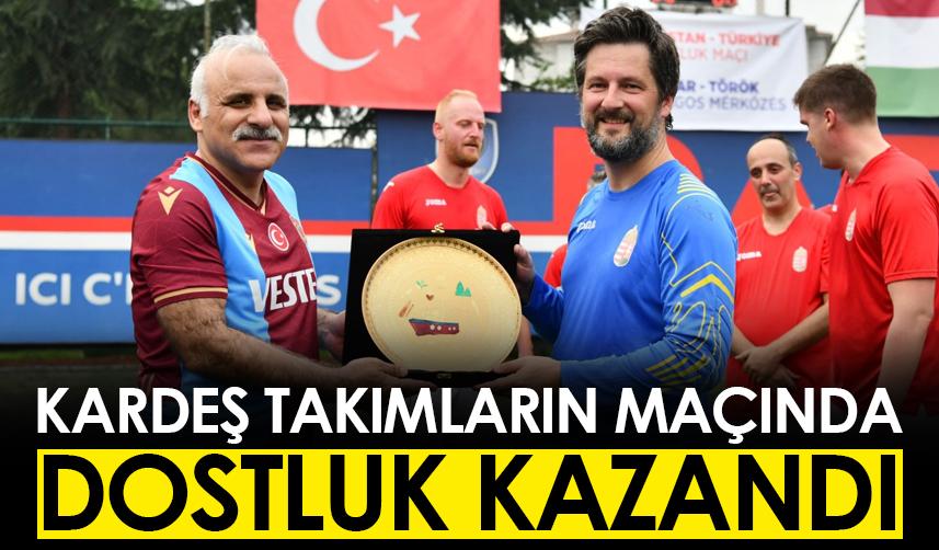 Trabzon'da kardeş takımların maçında dostluk kazandı