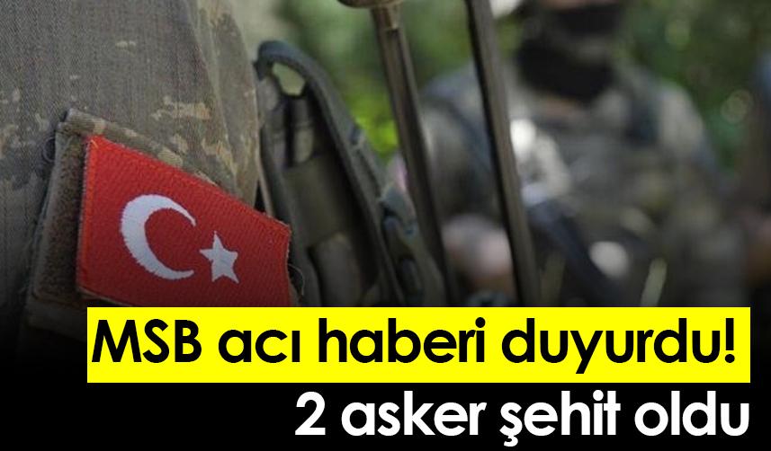 MSB acı haberi duyurdu! 2 asker şehit oldu