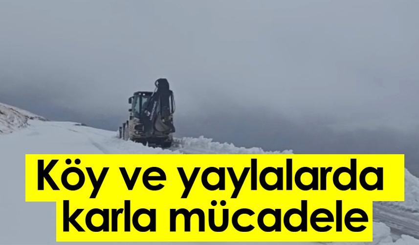 Bayburt'ta köy ve yaylalarda karla mücadele