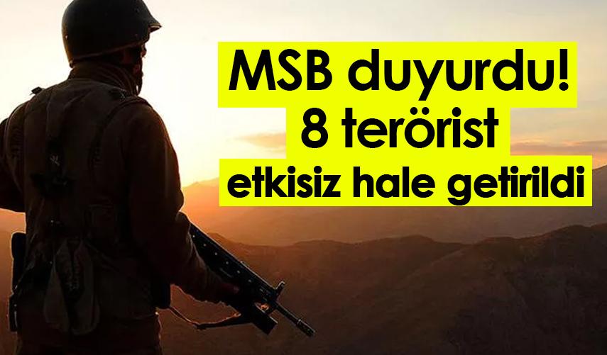 MSB duyurdu! 8 terörist etkisiz hale getirildi. 12 Kasım 2022