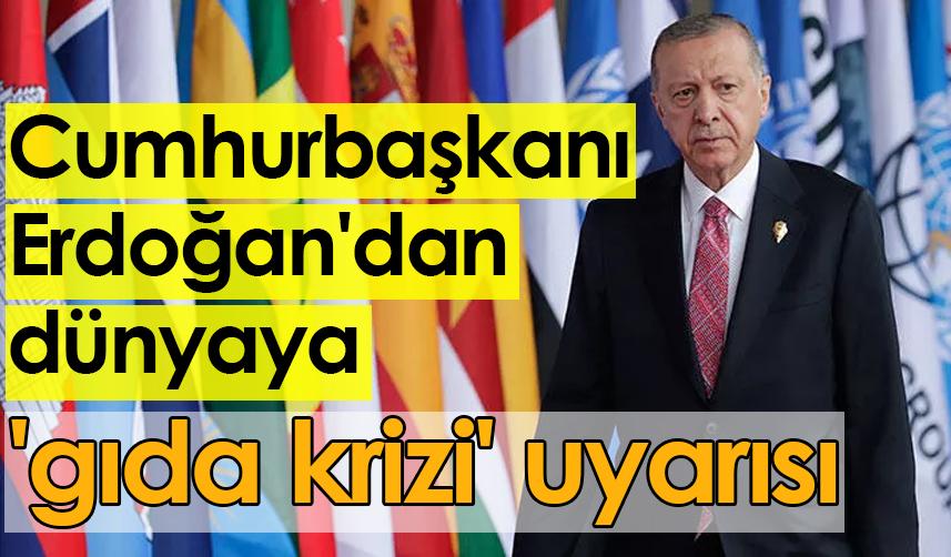 Cumhurbaşkanı Erdoğan: “Dünya yeni bir gıda kriziyle karşı karşıya”