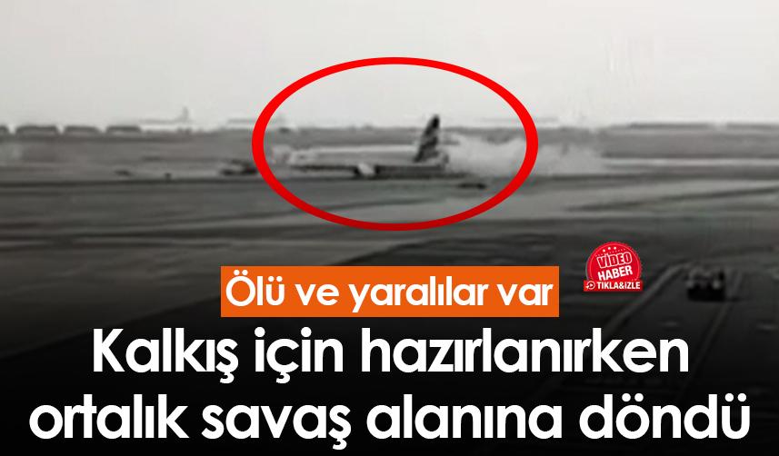 Peru'da yolcu uçağı kalkış için hazırlanırken ortalık savaş alanına döndü