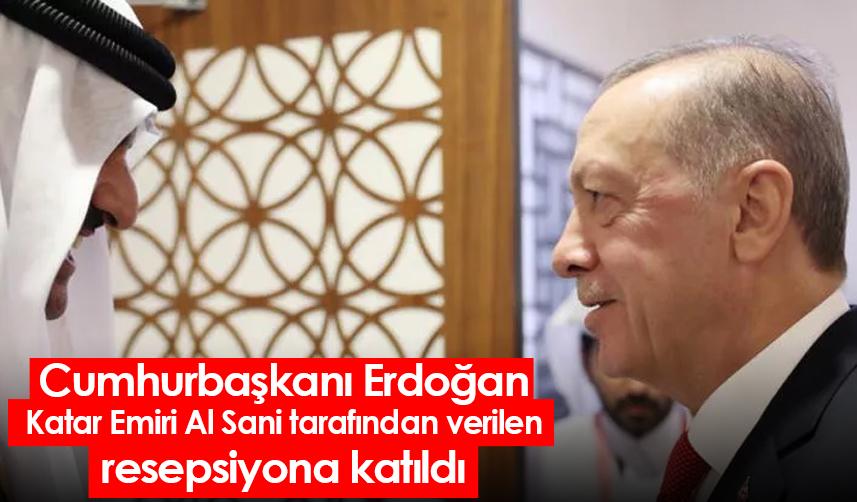 Cumhurbaşkanı Erdoğan, Katar Emiri Al Sani tarafından verilen resepsiyona katıldı