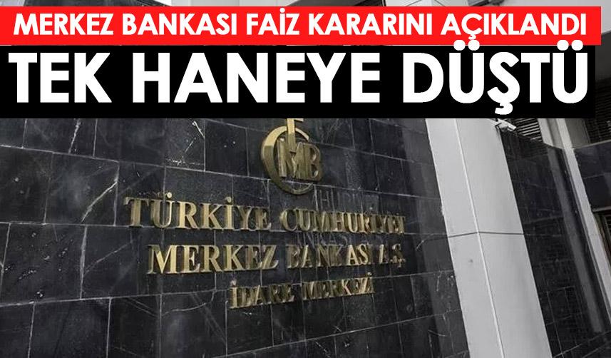 Merkez Bankası faizi yüzde 9'a indirdi.