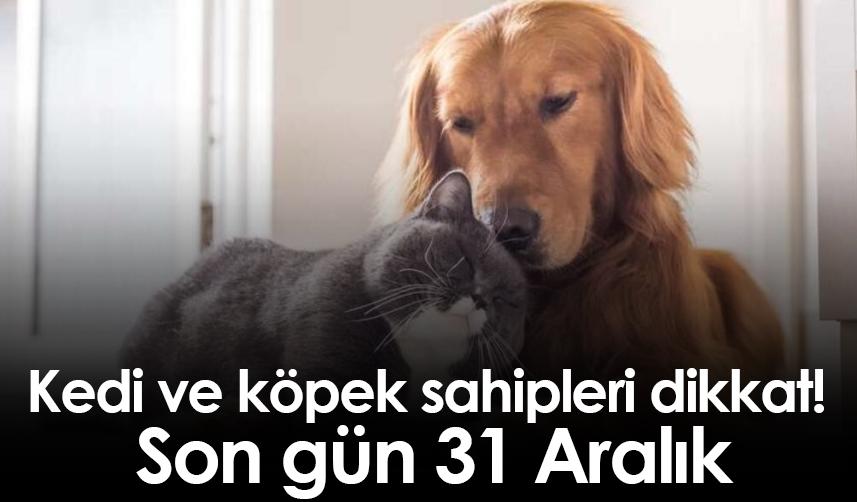 Kedi ve köpek sahipleri dikkat! Son gün 31 Aralık
