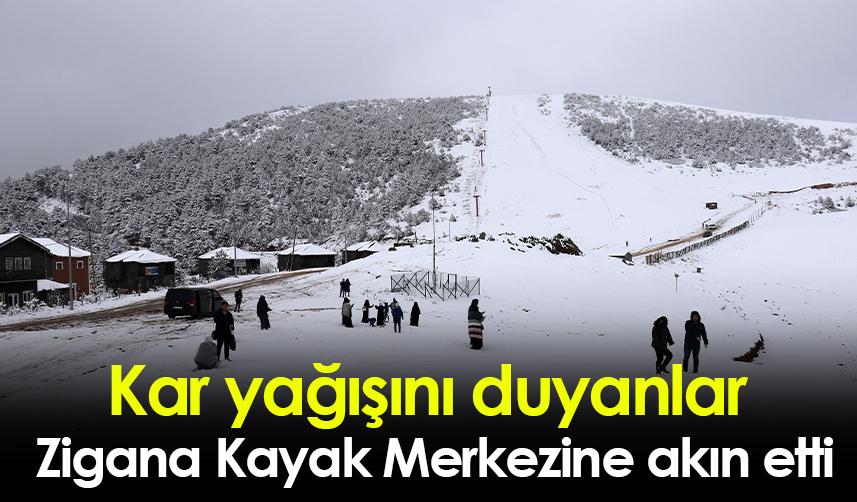 Kar yağışını duyanlar Zigana Kayak Merkezine akın etti