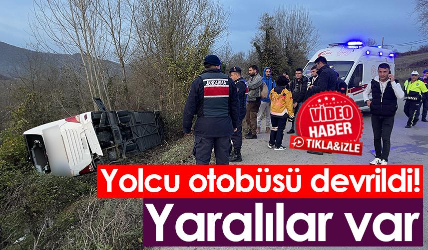 Bartın'da Yolcu otobüsü devrildi! Yaralılar var