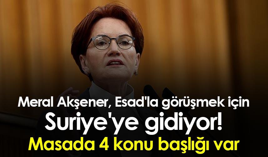 Meral Akşener, Esad'la görüşmek için Suriye'ye gidiyor! Masada 4 konu başlığı var