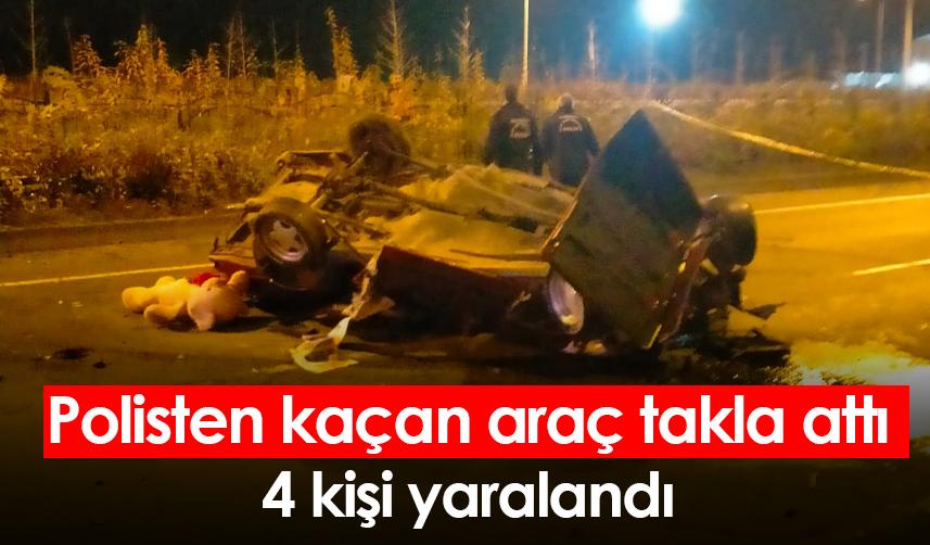 Rize'de polisten kaçan araç takla attı  4 kişi yaralandı