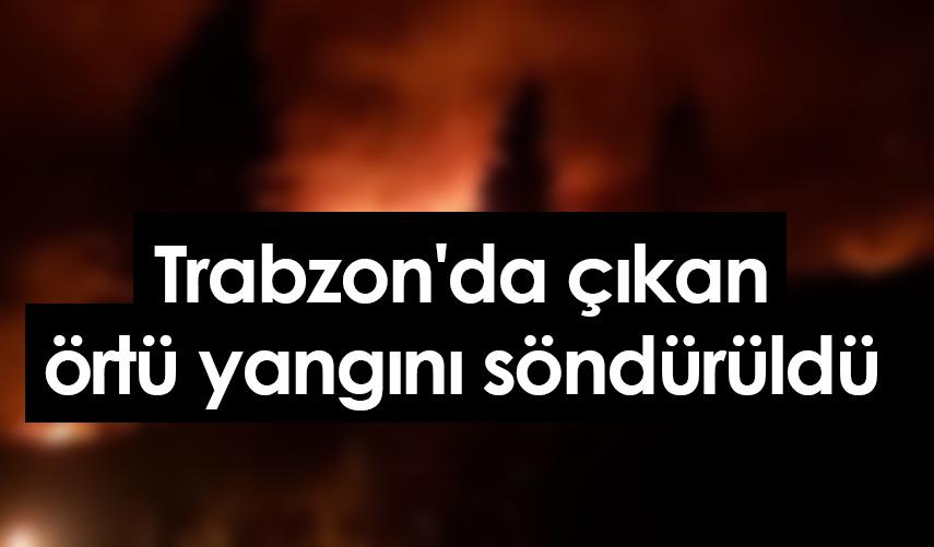 Trabzon'da çıkan örtü yangını söndürüldü