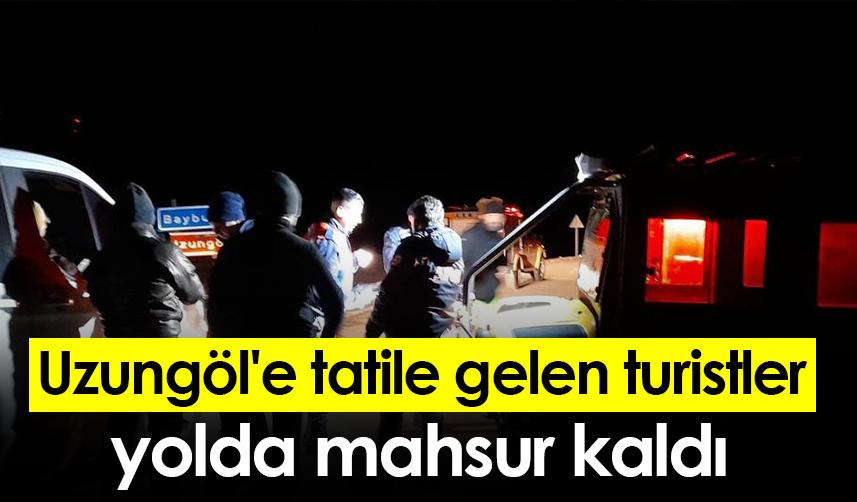 Uzungöl'e tatile gelen turistler yolda mahsur kaldı