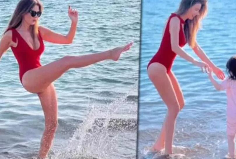 Tülin Şahin'in aralık ayında deniz keyfi