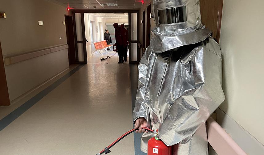 Artvin Devlet Hastanesi'nde nefesleri kesen yangın tatbikatı yapıldı