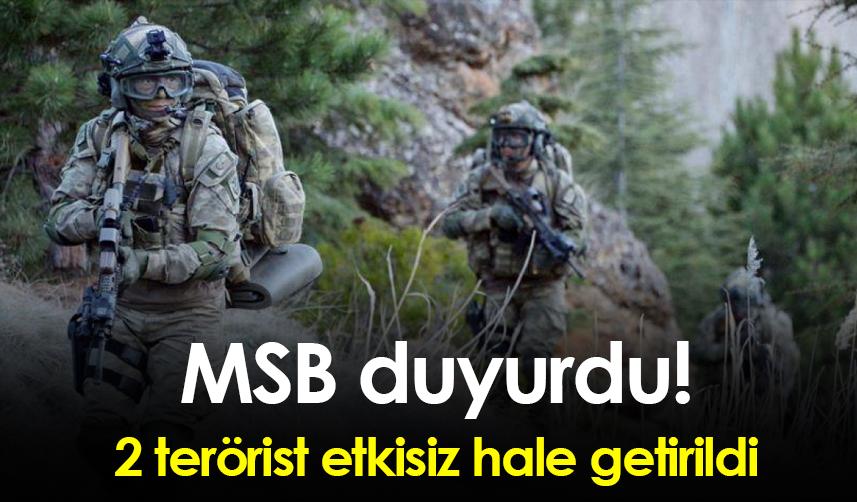 MSB Irak'ın kuzeyinde 2 PKK'lı teröristin daha etkisiz hale getirildiğini duyurdu. 31 Aralık 2022