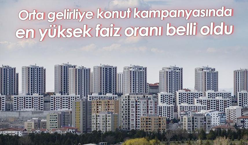 Orta gelirliye konut kampanyasında en yüksek faiz oranı belli oldu