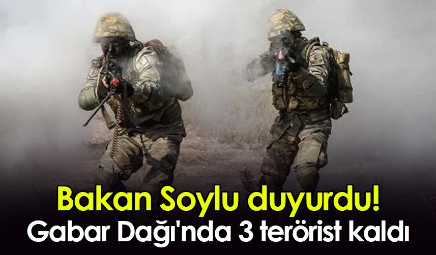 Bakan Soylu duyurdu: Gabar Dağı'nda 3 terörist kaldı
