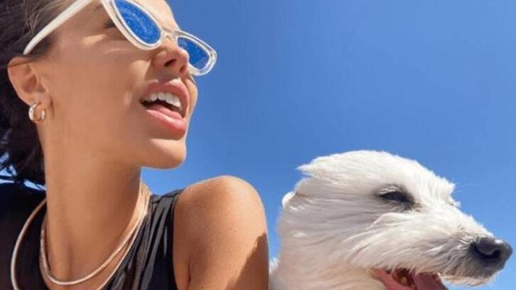 Tuvana Türkay, köpeğinin peşinden denize atladı