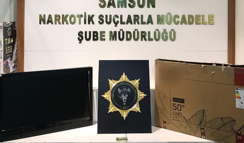 Samsun'da kargo ile gönderilen televizyonun içinden uyuşturucu çıktı
