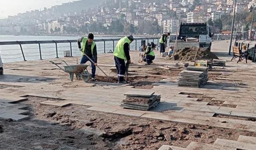 Ordu'da dev dalgaların verdiği hasarlar gideriliyor