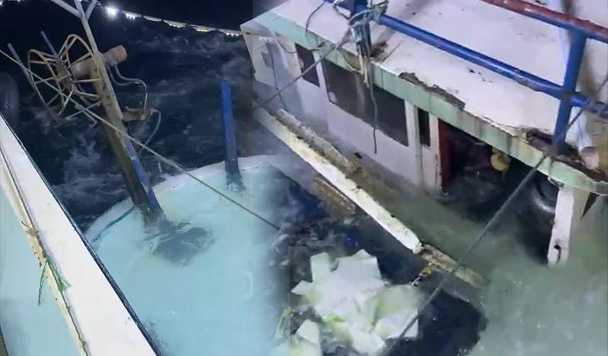 Ordu’da balıkçı teknesi batma tehlikesi geçirdi