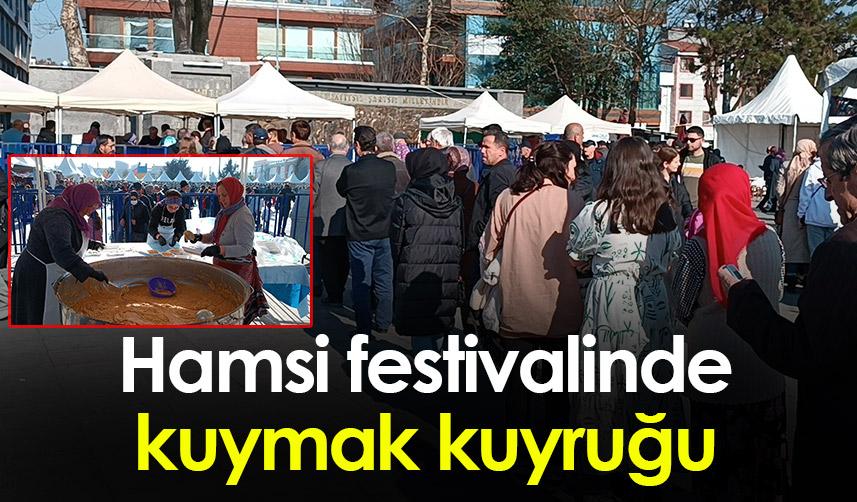 Düzce'de Hamsi festivalinde kuymak kuyruğu