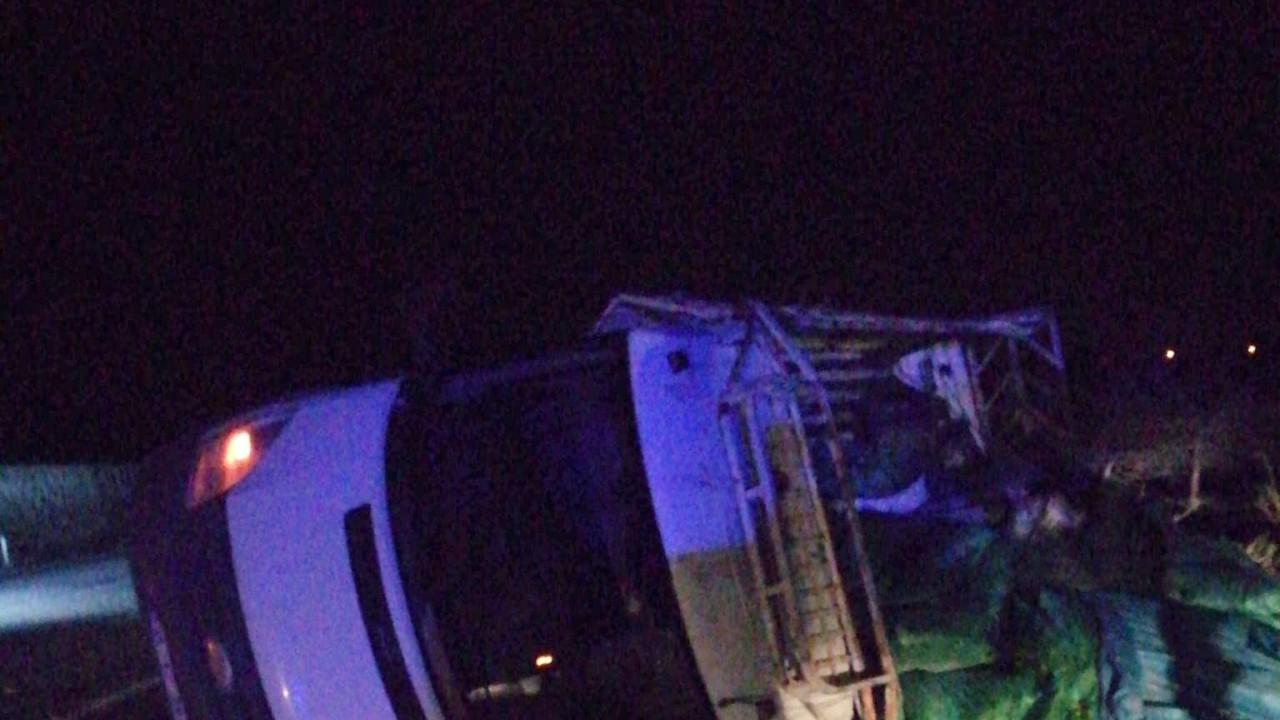 Kamyonet devrildi: 1 yaralı