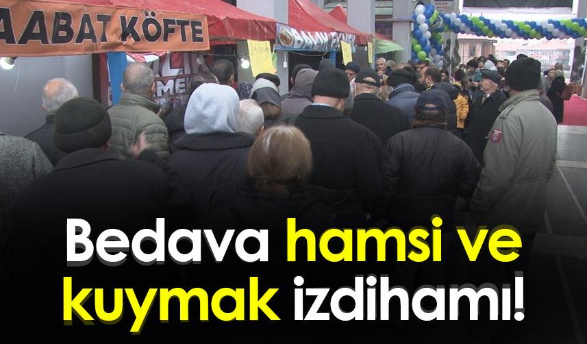 Ankara'da bedava hamsi ve kuymak izdihamı