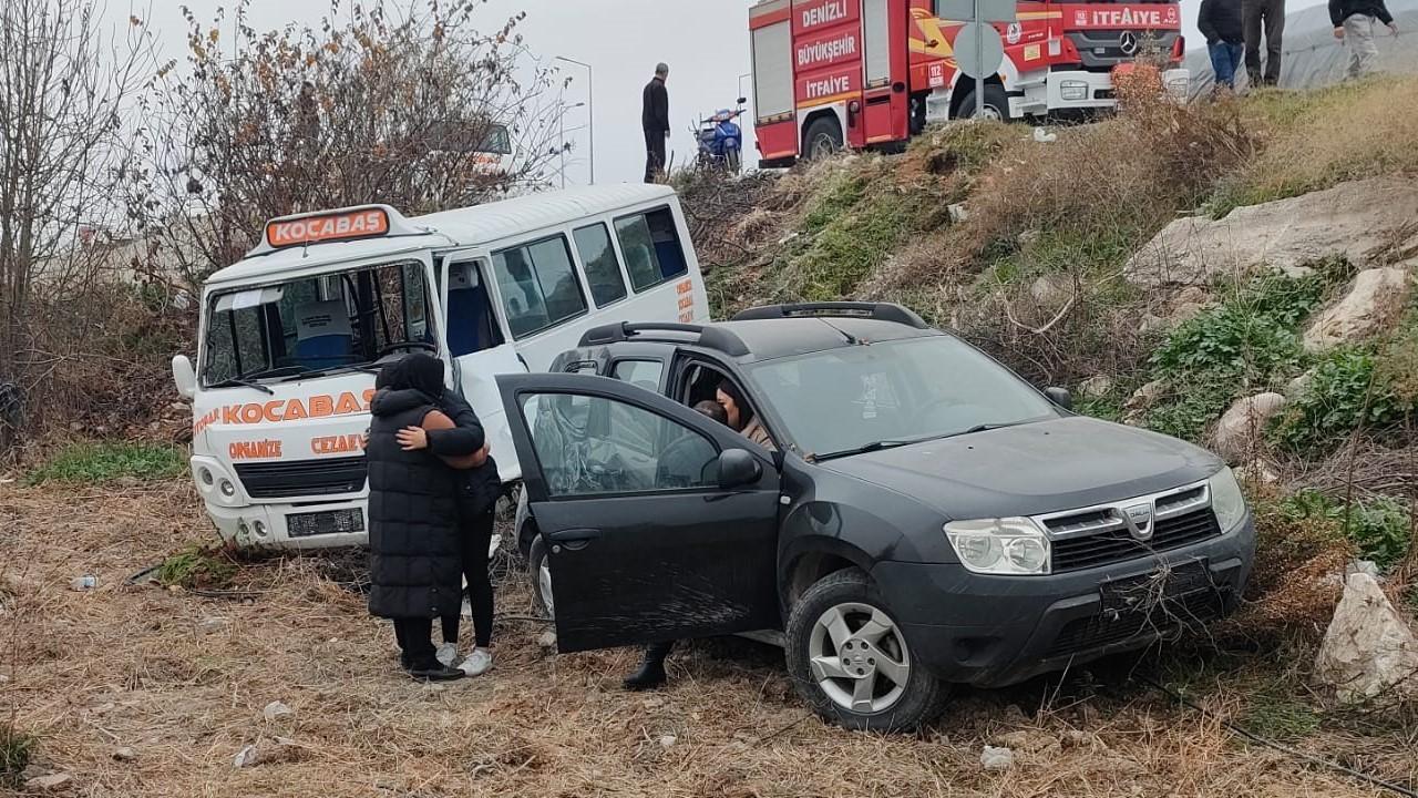 Çarpışan araçlar tarlaya uçtu: 7 yaralı
