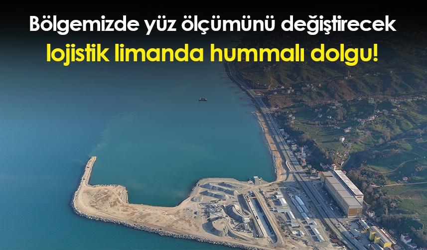 Rize'de yüz ölçümünü değiştirecek lojistik limanda hummalı dolgu!