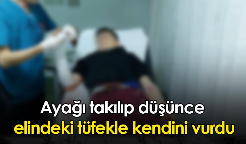 Samsun'da ayağı takılıp düşünce elindeki tüfekle kendini vurdu