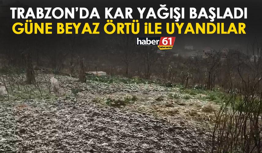 Trabzon'da kar yağışı başladı! Güne beyaz örtü ile uyandılar