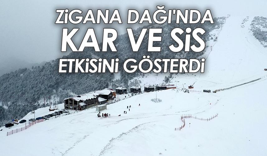 Zigana Dağı'nda kar ve sis etkisini gösterdi