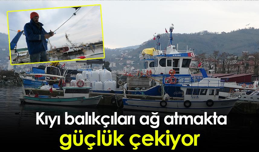 Ordu'da kıyı balıkçıları ağ atmakta güçlük çekiyor