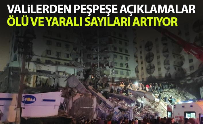 Deprem sonrası valilerden açıklamalar! Ölü ve yaralı sayısı artıyor