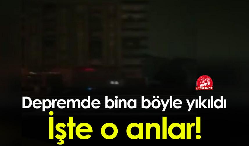 Diyarbakır'da deprem anında bir apartmanın yıkılma anı