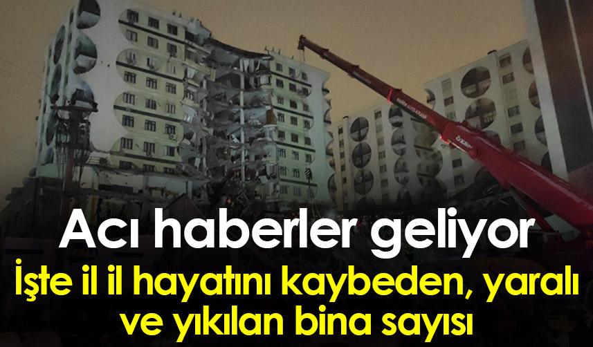 Acı haber geliyor! Kahramanmaraş depreminde hangi ilde kaç kişi hayatını kaybetti?