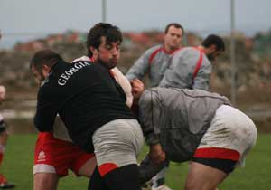 Gürciler ragbi maçına hazır