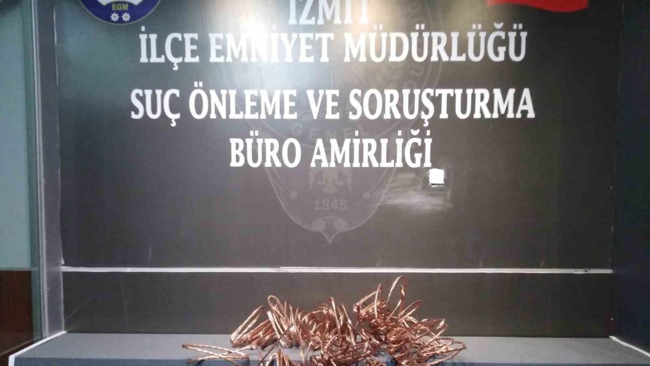 Tramvay inşaatı şantiyesinden kablo çalan hırsızlar yakayı ele verdi