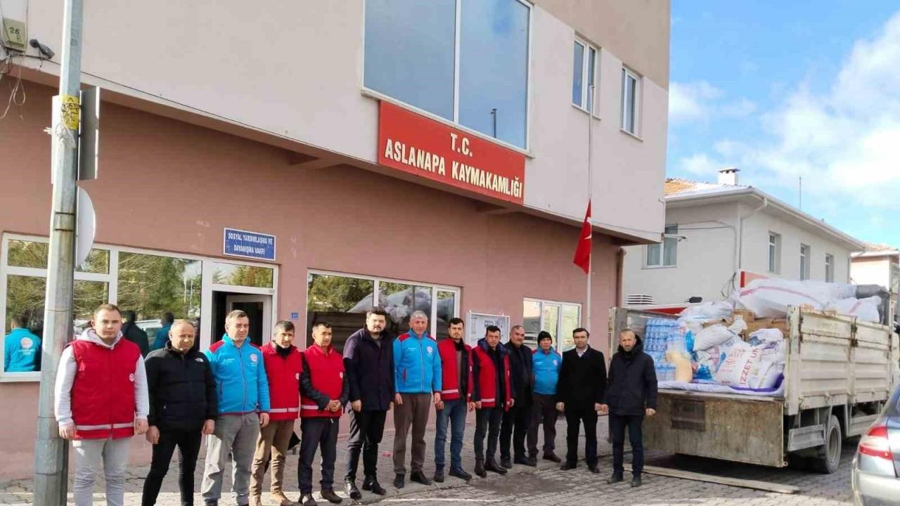 Aslanapa’dan deprem bölgesine erzak ve ekipman sevkiyatı devam ediyor