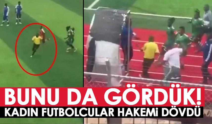 Kadın futbolcular penaltılarını vermeyen hakemi dövdüler
