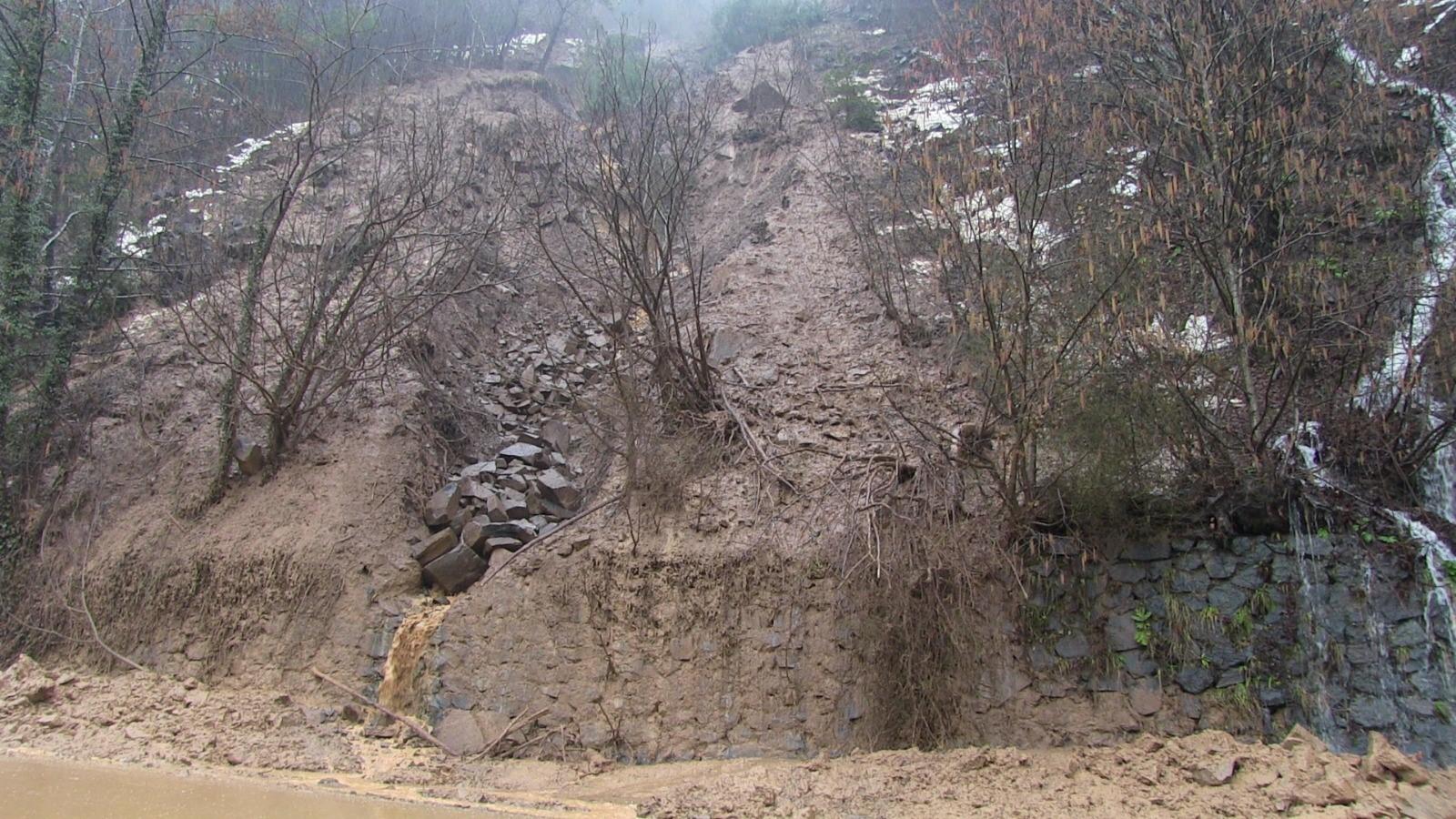 Artvin'de heyelan riski nedeniyle bazı evler boşaltıldı