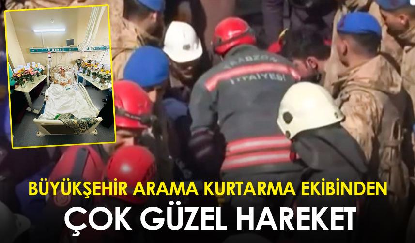 Büyükşehir arama kurtarma ekibinden çok güzel hareket!