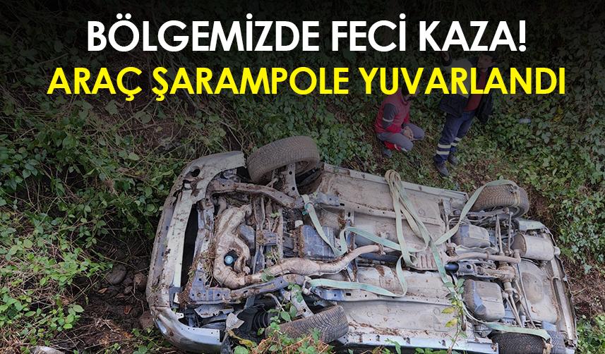 Rize’de şarampole yuvarlanan aracın 73 yaşındaki sürücüsü yaralandı!