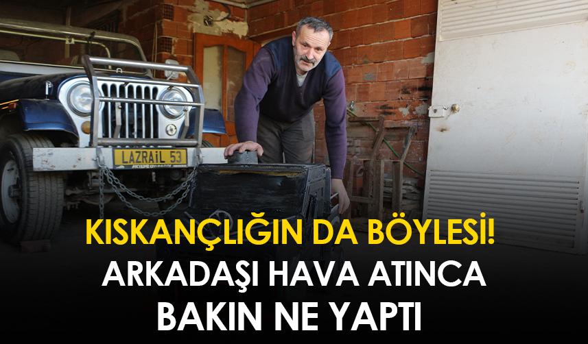 Rize'de kıskançlığın da böylesi! Arkadaşları hava atınca bakın ne yaptı