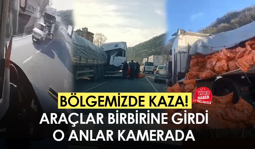 Artvin’de 3 aracın karıştığı kaza kameralara yansıdı