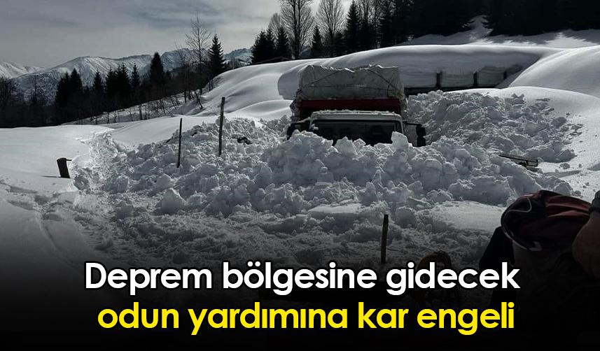 Artvin'den deprem bölgesine gidecek odun yardımına kar engeli